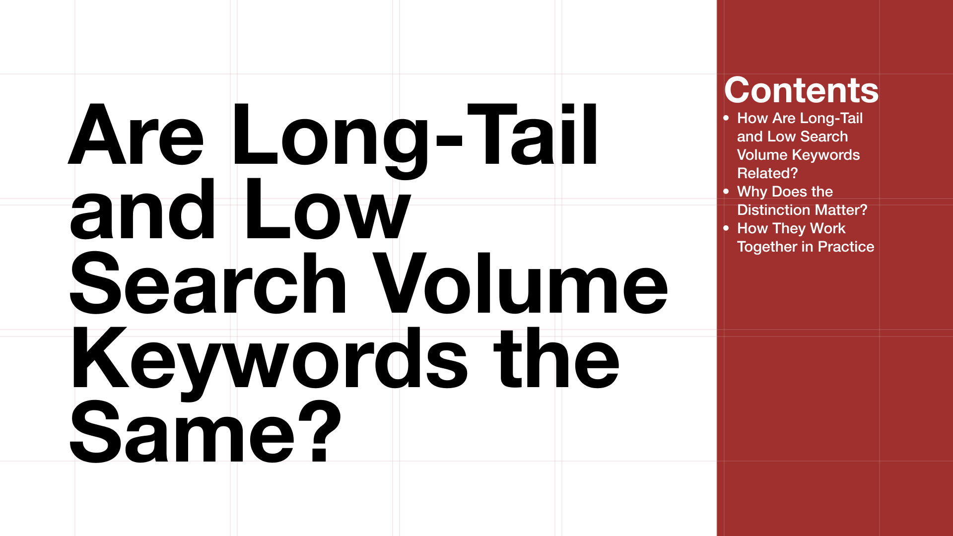 Long-Tail Keywords vs Low Search Volume Keywords